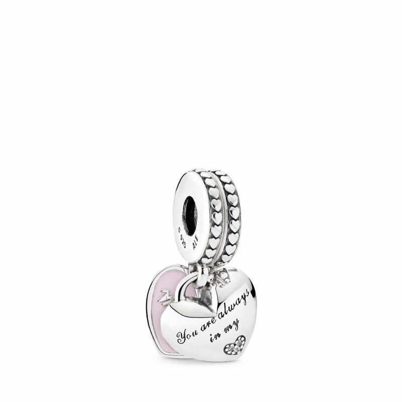 Pandora Mother & Daughter Hearts Dangle Charm NZ, Sterling Silver (302476-MKP)